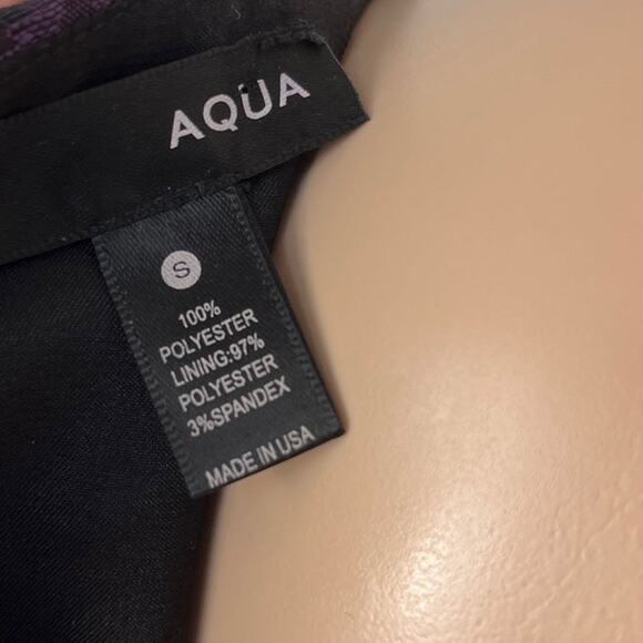 Aqua Floral A-Line Brocade Purple Floral Print Party Dress - Picture 10 of 10